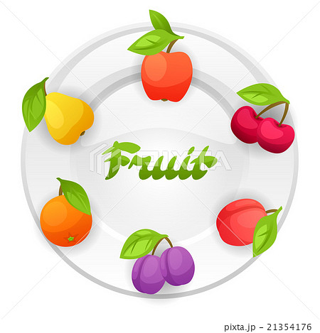 Background design with plate and stylized fresh 21354176