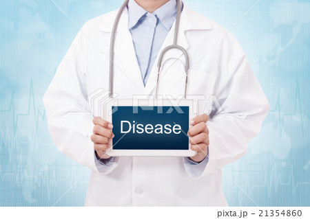 Doctor holding a tablet pc with disease sign  21354860