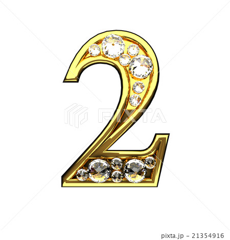 2 isolated golden letters with diamonds on white 2 isolated golden letters with diamonds on white 21354916