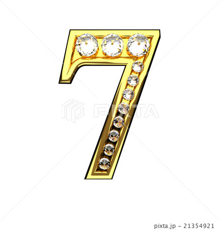 7 isolated golden letters with diamonds on white 7 isolated golden letters with diamonds on white 21354921