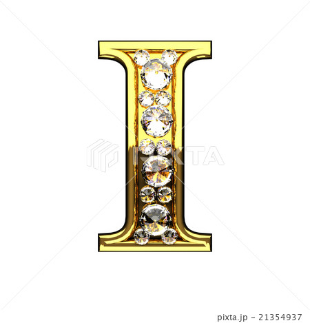 i isolated golden letters with diamonds on white 21354937
