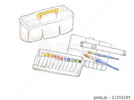 小学生 絵の具セットのイラスト素材