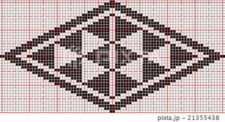 南部菱刺し　２　うろこ菱　（図案方眼紙上） 21355438