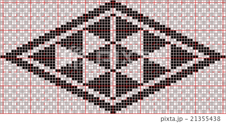 南部菱刺し　２　うろこ菱　（図案方眼紙上） 21355438
