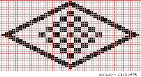 南部菱刺し　１　いしだたみ　（図案方眼紙上） 21355440