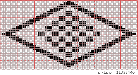 南部菱刺し　１　いしだたみ　（図案方眼紙上） 21355440