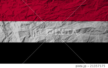 Flag of Yemen with old texture. Vector 21357175