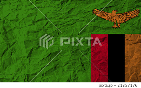 Flag of Zambia with old texture. Vector 21357176