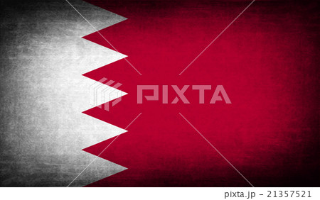 Flag of Bahrain with old texture. Vector 21357521