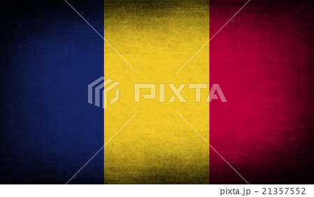 Flag of Chad with old texture. Vector 21357552