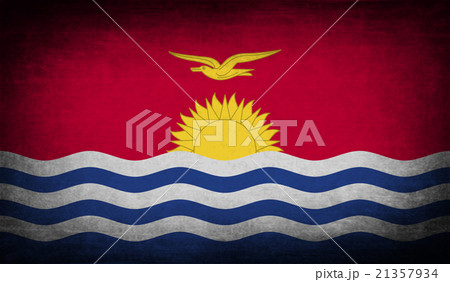 Flag of Kiribati with old texture. Vector 21357934