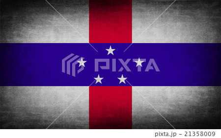 Flag of Netherlands Antilles with old texture. Vec 21358009