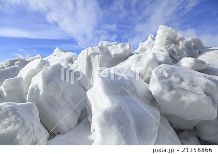 Mound of snow and ice in springtime 21358866