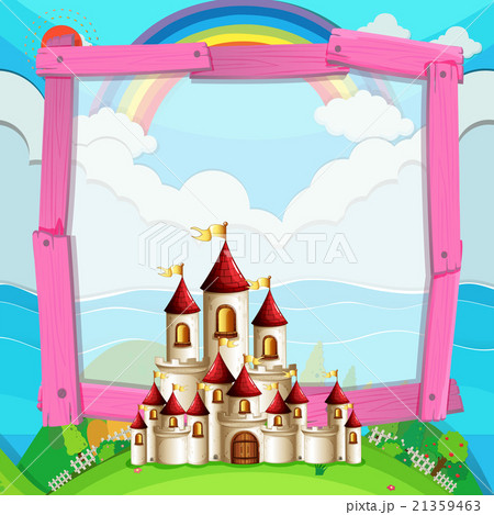 Frame design with castle in the field 21359463