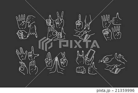 Hands. Icons. Gestures. Hand drawn vector  21359996