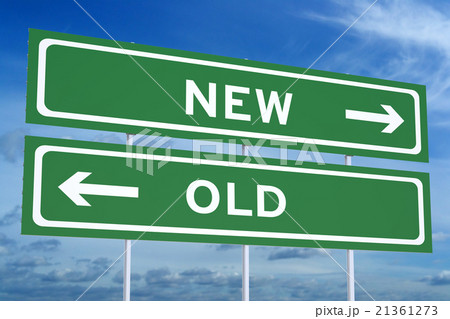 new or old concept on the road signpost new or old concept on the road signpost 21361273