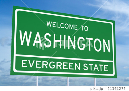 Welcome to Washington state road sign 21361275