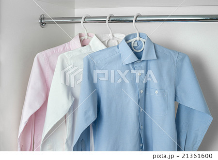 white, blue and pink clean ironed men's shirts 21361600
