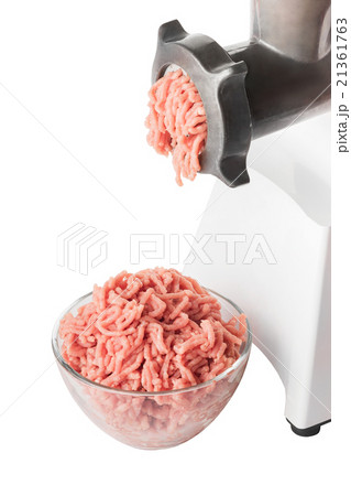 Mincer machine with fresh chopped pork Mincer machine with fresh chopped pork 21361763