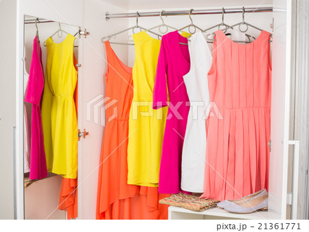 row of bright colorful dress row of bright colorful dress 21361771