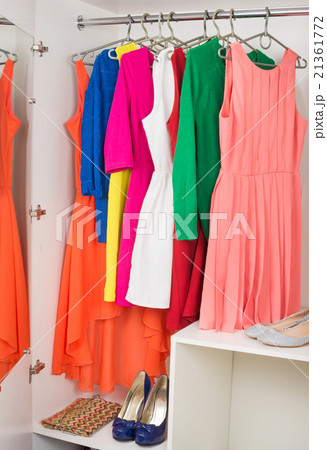 row of bright colorful dress row of bright colorful dress 21361772