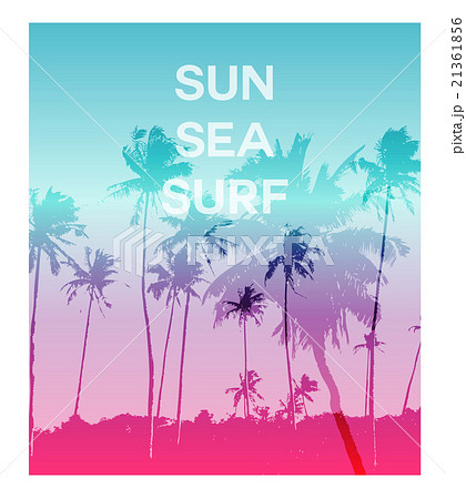 Creative trendy poster with palms. 21361856