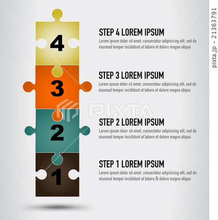 Colorful puzzle pieces vertical structure vector 21363791