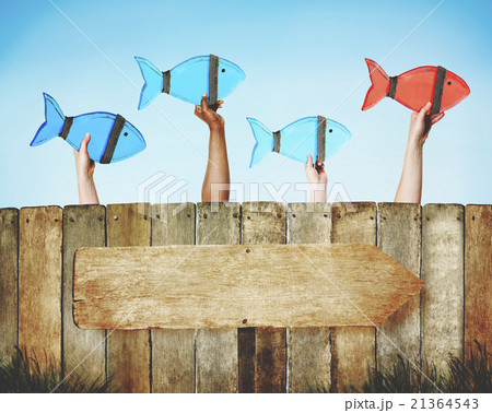 Leader Fish Team Following Togetherness Forward Concept 21364543