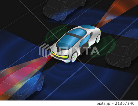 セーフティカー/自動運転 イメージイラスト セーフティカー/自動運転 イメージイラスト 21367340
