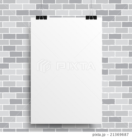 A white poster on a grey wall 21369687