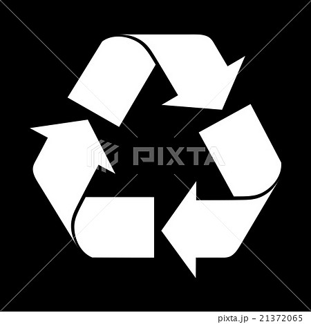Reuse Symbol Isolated On Blackのイラスト素材