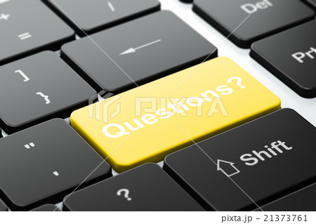 Questions? on computer keyboard background 21373761