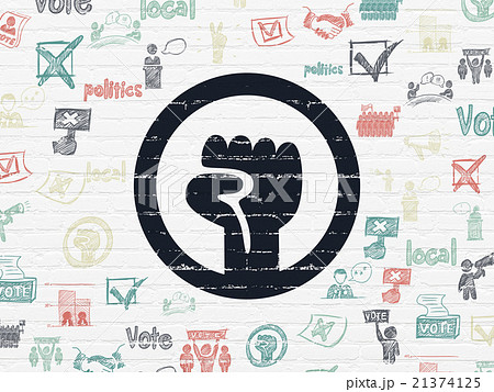 Politics concept: Uprising on wall background 21374125