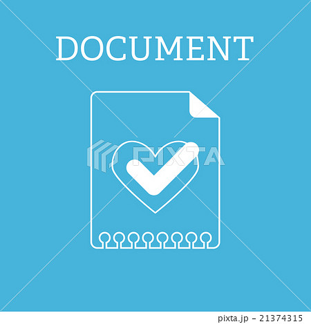 Sheet of paper with tick in the heart. 21374315