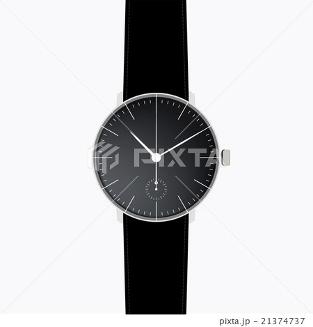 Black realistic minimal wrist watch 21374737