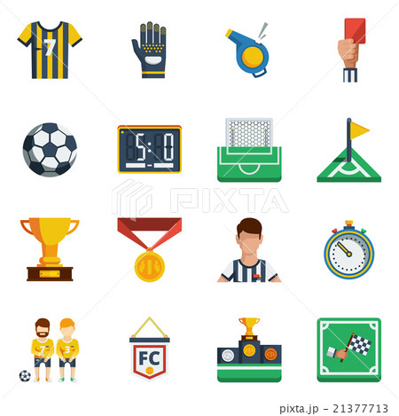 Soccer Flat Icon Set 21377713