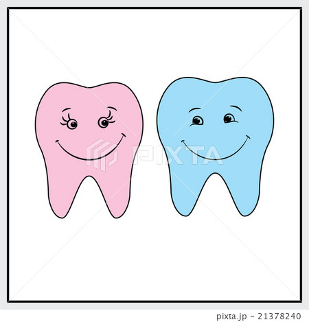 Two teeth smile, background, vector.のイラスト素材 [21378240] - PIXTA