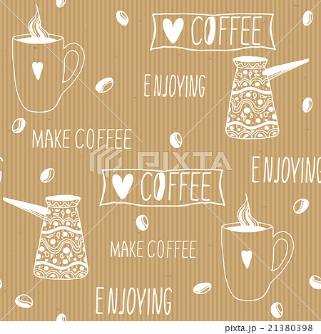 Seamless vector texture of craft paper with coffee 21380398