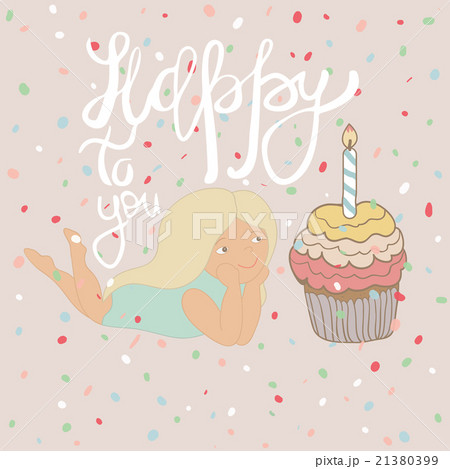 Happy birthday greeting card. 21380399