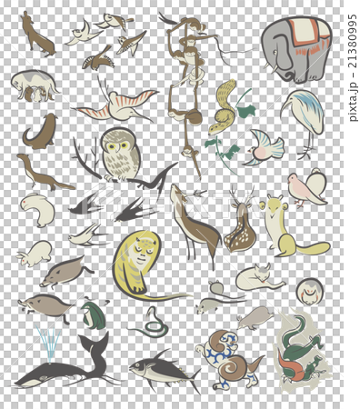 鍬形蕙斎 鳥獣略画式のイメージイラスト 21380995