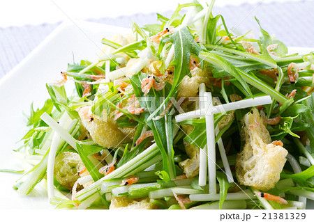 水菜と油揚げのサラダ7 水菜と油揚げのサラダ7 21381329