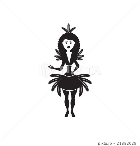 Flat icon in black and white carnival dancer Flat icon in black and white carnival dancer 21382029