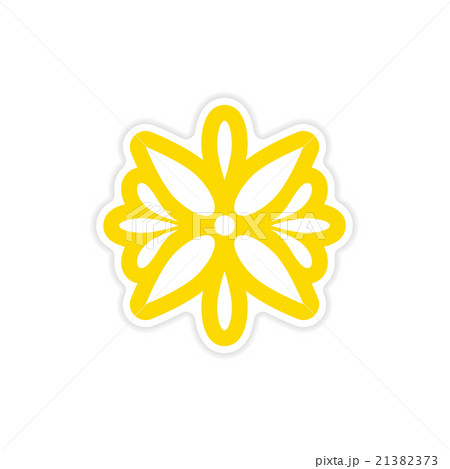 stylish paper sticker on white background Arabic 21382373