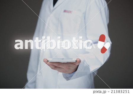 Doctor working on a virtual screen. medical Doctor working on a virtual screen. medical 21383251