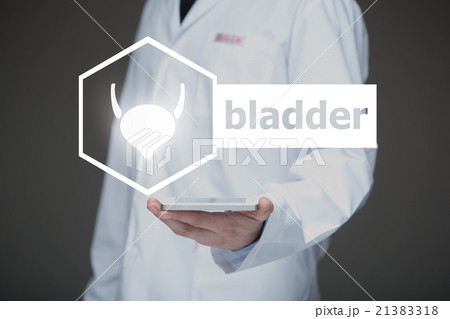 Doctor working on a virtual screen. medical 21383318