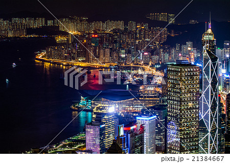 香港　ビクトリアピークからの夜景 21384667