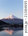 Mt.Fuji reflected in lake kawaguchi at dawn 21384695