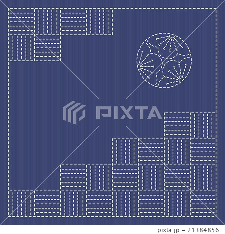 Japanese needlework card. Text frame. Sashiko. Japanese needlework card. Text frame. Sashiko. 21384856