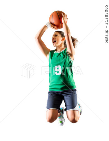 Young girl basketball player 21385065