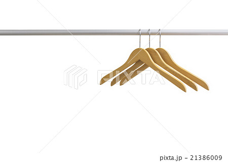 Wood coat hanger isolated on the white background 21386009